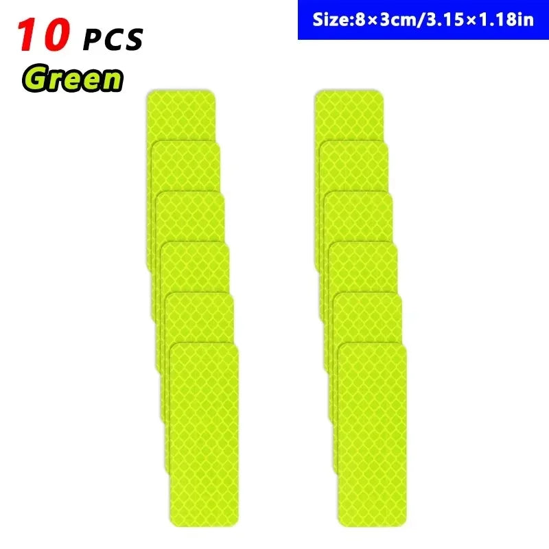 10 Reflective Stickers, Warning Safety Reflective Stickers, Pet Safety Warning 1.18 X 3.25inch Waterproof Night Vision Stickers