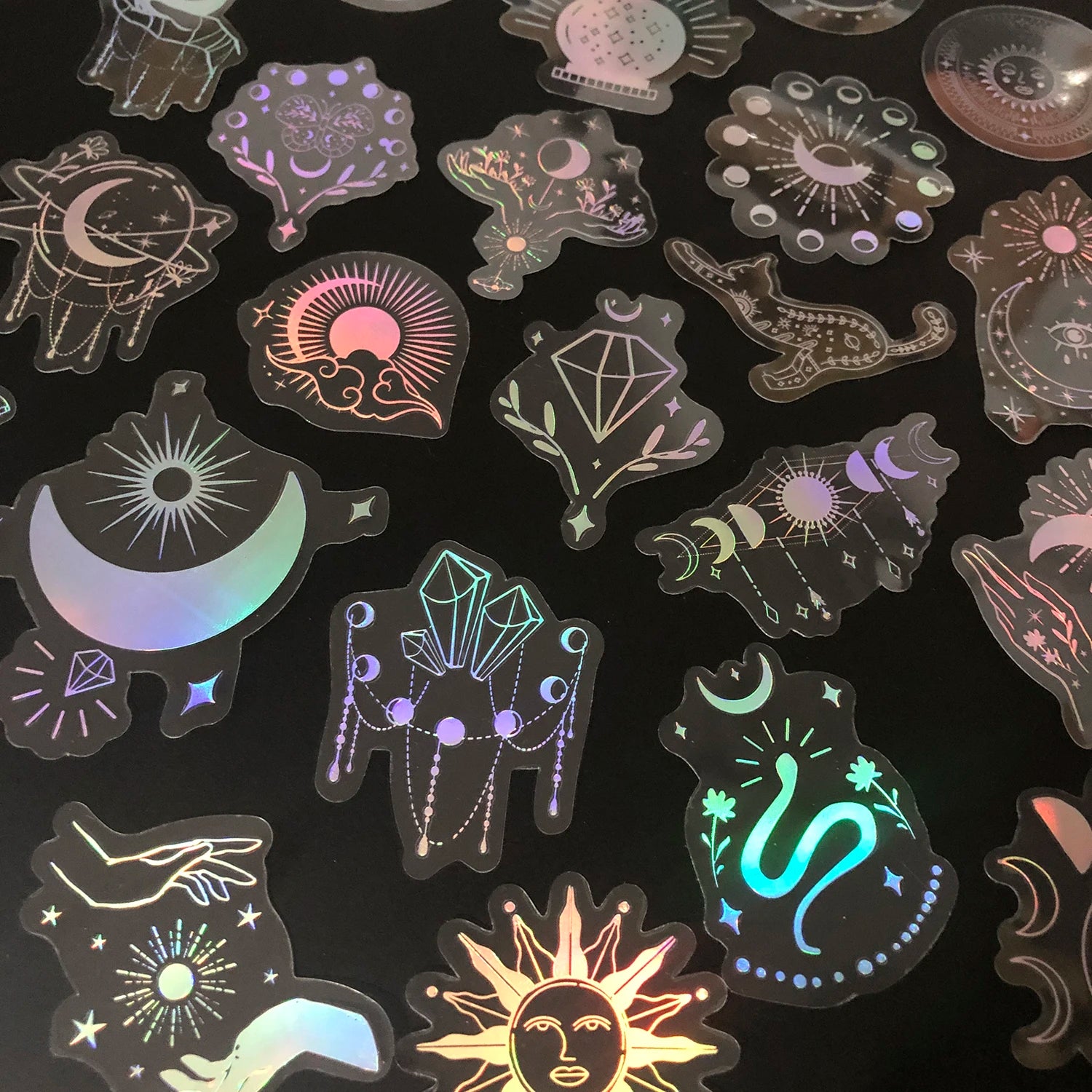 100 Pack Transparent PET Stickers BOHO Designs – Snake;Sun;Moons;Stars etc-Perfect for DIY, Bujo, Phone Cases, Windows & More