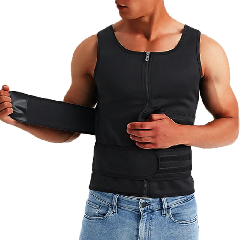 Men's Body Shaper Waist Trainer Sauna Vest Belts Sweat Sauna Corset Suits Abdomen Slimming Shapewear Fat Burning Fitness Tops