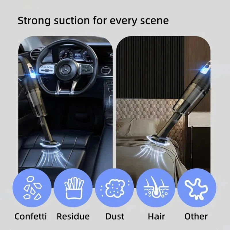 Auto multifunctionele stofzuiger Handheld krachtige zuigkracht Oplaadbare auto en thuis Kleine draadloze stofzuiger voor tweeërl