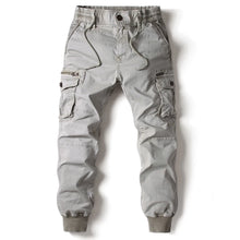 New Cotton Men Cargo Pants Khaki Casual Men Tactical Joggers Cargo Multi-Pocket Fashion Black Army Light gray Trousers Work Wear