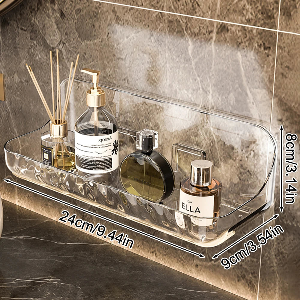 Acrylic Bathroom Shelf Household Toilet Wall Hanging Washstand Perforation-Free Cosmetics Storage Organizer on the Wall