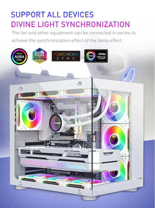 UPSIREN UF-1 PRISM 4 PRO Computer Chassis Fan 12cm ARGB 4 Pin PWM Quiet Cooling Fan 12V Large Air Volume 45.2CFM/600-1500RPM