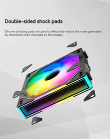 TEUCER JM-1 PC Cooling Case Fan ARGB Mirror Cycle Light Effect Wireless Stitching PWM Water Cooling 360mm CPU Cooler Fan