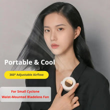 Portable Mini Bladeless Fan 3 Speed Adjustable Clip On Waist Shirt Silent Electric Fan Outdoor Travel Cooling Fan