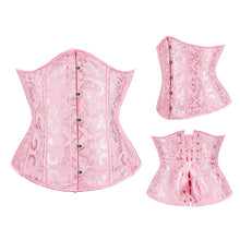 Women Gothic Jacquard Underbust Corset Bustier Waist Cincher Slimming Body Shaper Corselete Lingerie Plus Size Party Clubwear
