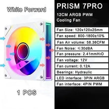 LDPCSJ PRISM 4 RS 12cm ARGB 4 Pin Computer Case Fan Quiet Cooling 12V Large Air Volume 1200RPM for Desktop Gaming PC Build