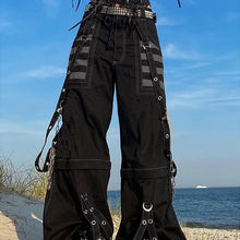Punk Style Y2k Wid Leg Denim Pants E-girl Gothic Loose Trousers Cyber Grunge Cargo Pants Harajuku High Waist Baggy Jeans Women