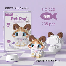 HUIQIBAO MINI Cute Pet Dog Cat Micro Building Block Model Set Kids City Cartoon Animal Diamond Bricks Educational Toys for Adult