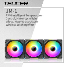 TEUCER JM-1 PC Cooling Case Fan ARGB Mirror Cycle Light Effect Wireless Stitching PWM Water Cooling 360mm CPU Cooler Fan