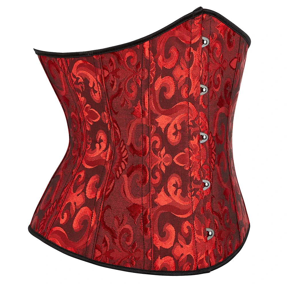 Women Gothic Jacquard Underbust Corset Bustier Waist Cincher Slimming Body Shaper Corselete Lingerie Plus Size Party Clubwear