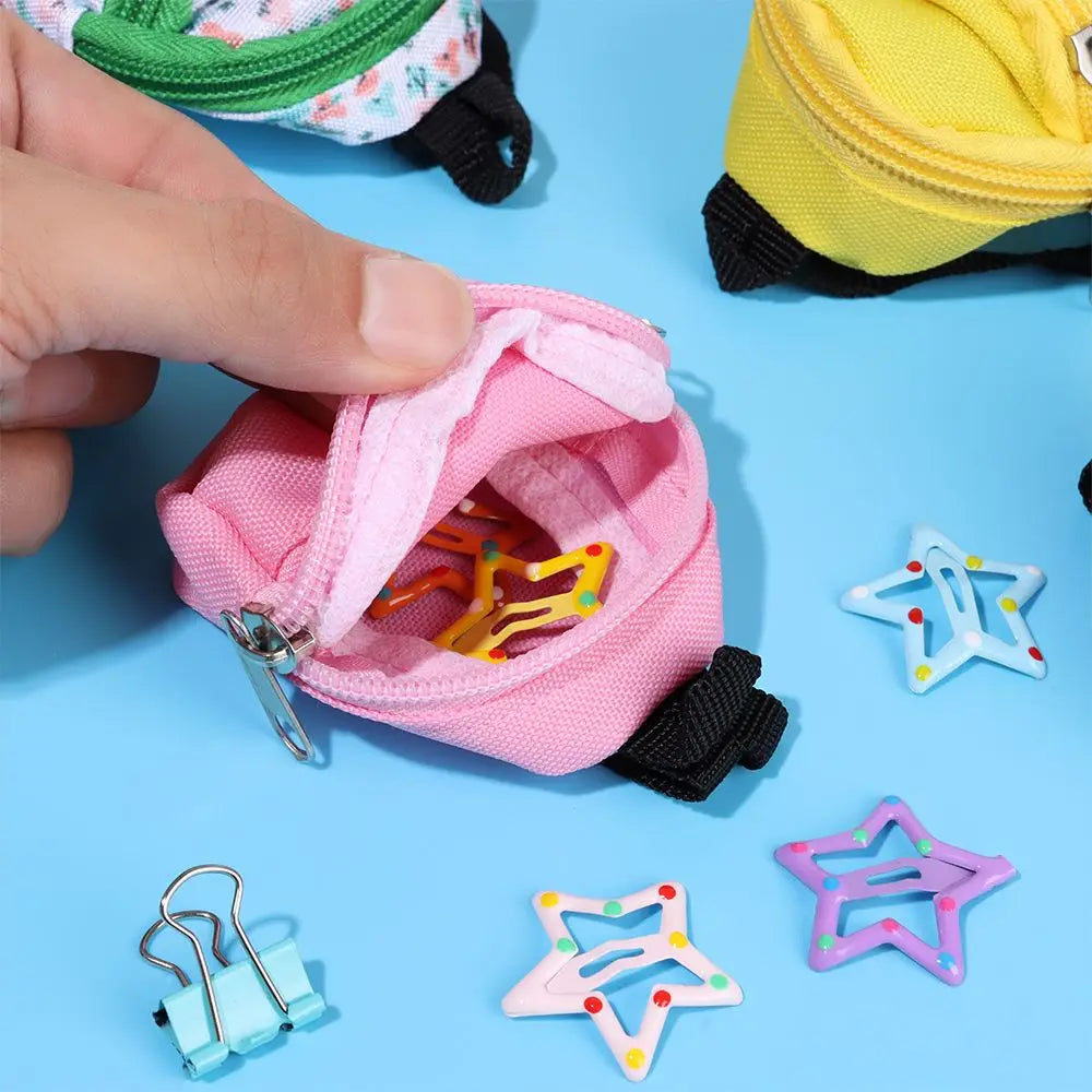 Mini Zipper Doll Backpacks Cute School Bags Doll Backpacks Doll Bags Travel Case Doll Accessories Toy Supplies for Doll Play