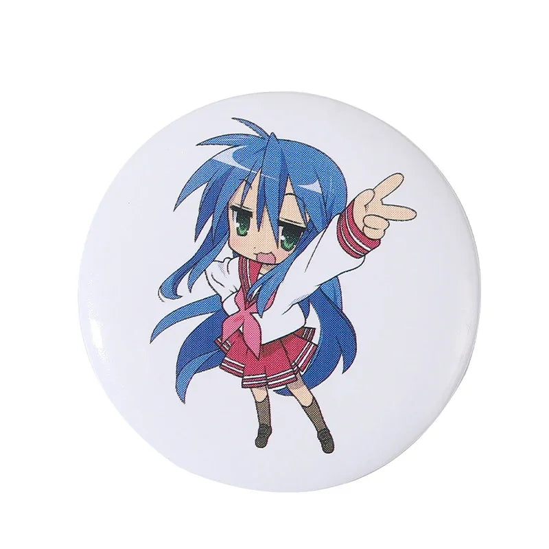 32-75MM Tinplate Pin Button Cartoon Anime Characters Round Icon Collection Brooch Badges Backpack Jewelry Fan Friends Gift