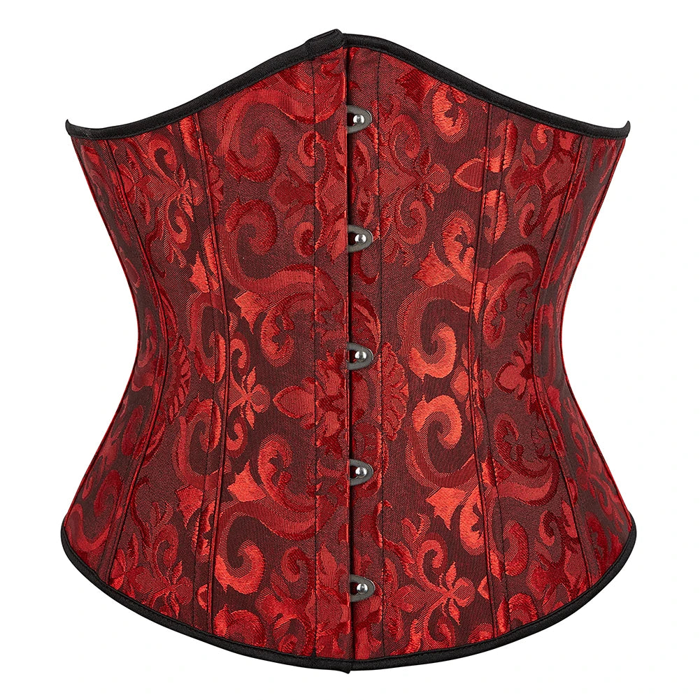 Women Gothic Jacquard Underbust Corset Bustier Waist Cincher Slimming Body Shaper Corselete Lingerie Plus Size Party Clubwear