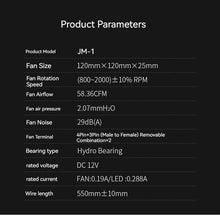 TEUCER JM-1 PC Cooling Fan ARGB Mirror Cycle Light Effect 800-2000RPM PWM Water Cooling 360mm Cooler Fan