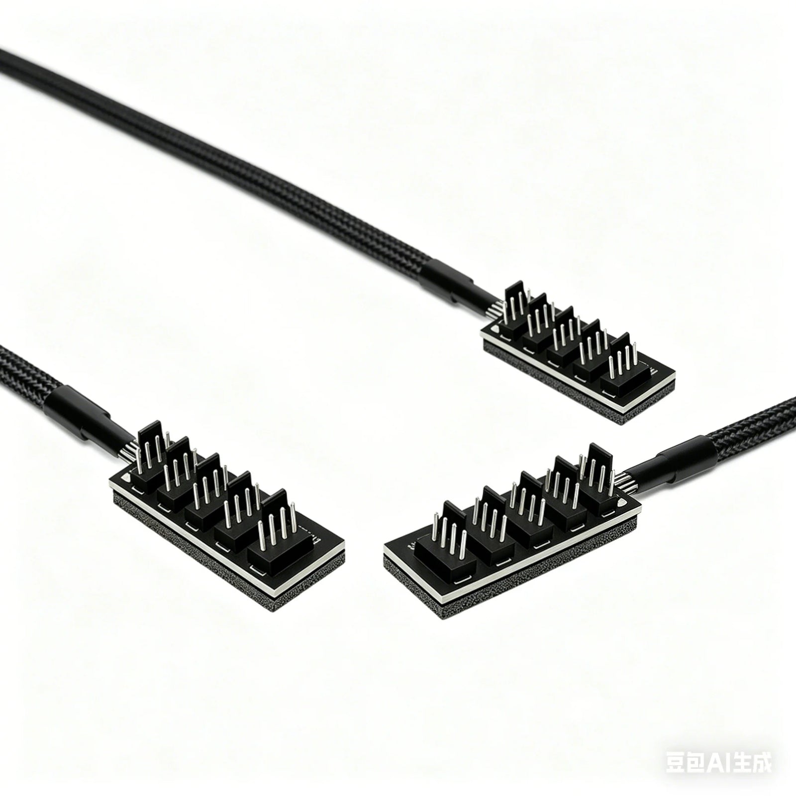 1 to 5 PWM Fan Hub PC CPU Cooling 4PIN Fan Power Cable Hub Adapter Sleeved Case Splitter for Computer Cooler Case Fans