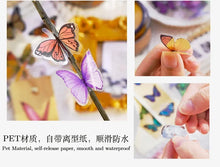 Journamm 40pcs/pack Butterfly Series Stickers Art Collage Junk Journal DIY Scrapbooking PET Waterproof Craft Aesthetics Stickers