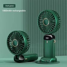 Portable Handheld Mini Fan Foldable Neck Hanging Fans 5 Speed USB Rechargeable Fan with Phone Stand and Display Screen 1800mAh