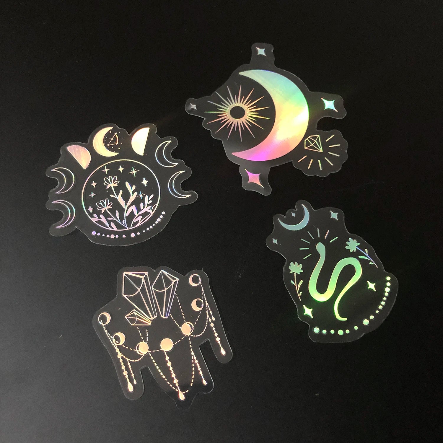 100 Pack Transparent PET Stickers BOHO Designs – Snake;Sun;Moons;Stars etc-Perfect for DIY, Bujo, Phone Cases, Windows & More
