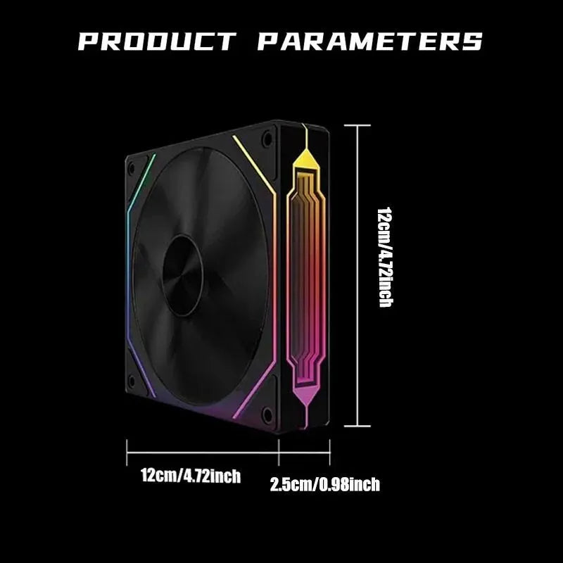 LDPCSJ PRISM 4 RS 12cm ARGB 4 Pin Computer Case Fan Quiet Cooling 12V Large Air Volume 1200RPM for Desktop Gaming PC Build