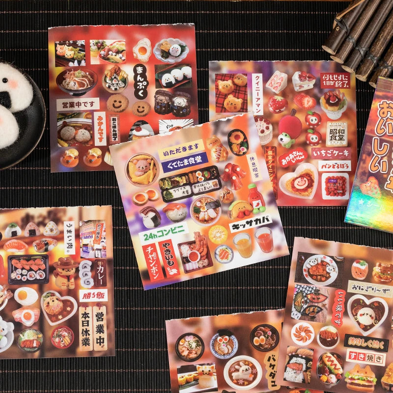 20 Sheets PET Die cut Stickers book Retro Cartoon Decorative handmade Scrapbooking Material Diary Japanese Stationery Supplies