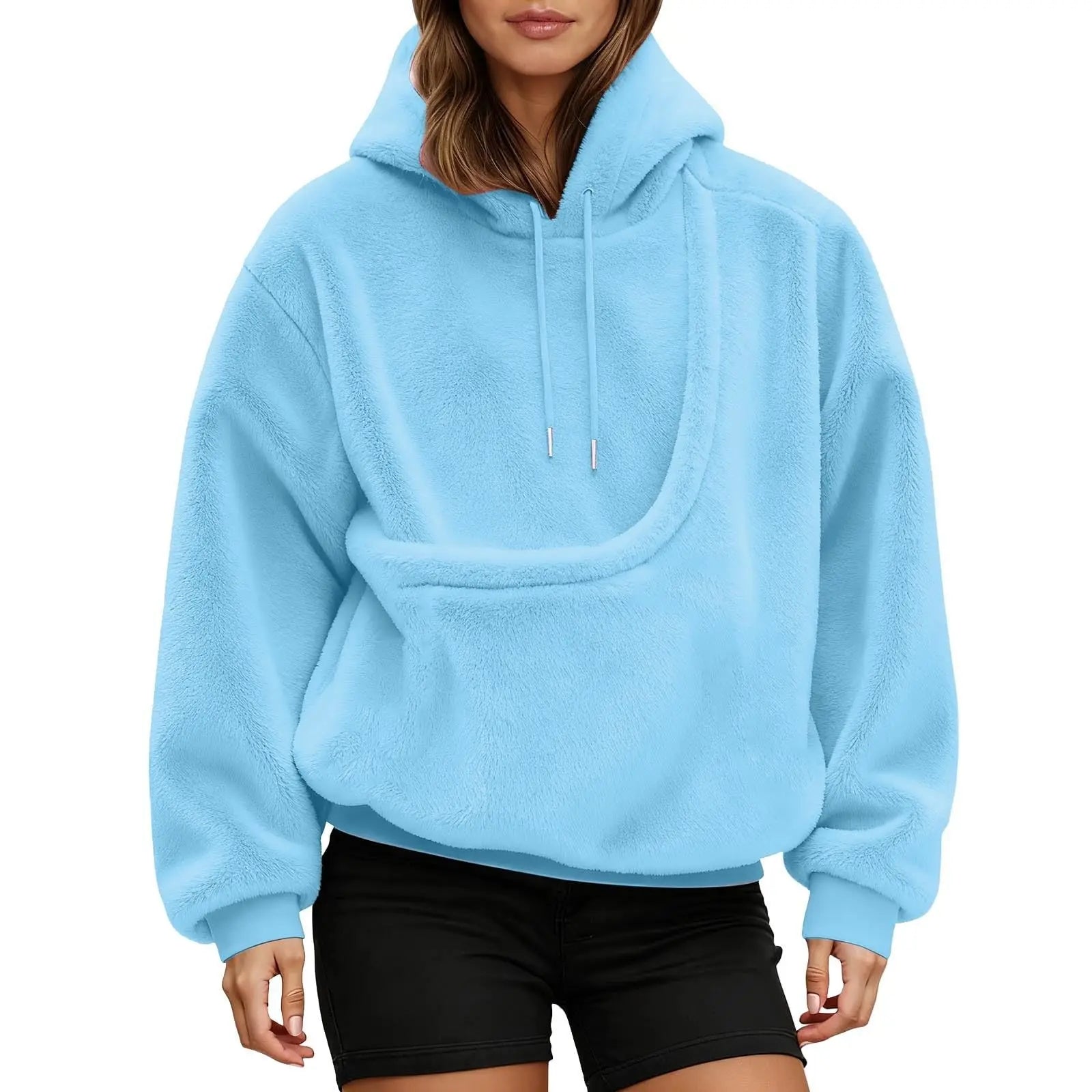 Unisex Pet Carrier Hoodie Cat Dog Bag Long Sleeve Sweatshirt Multiple Colors Plush Daily Wear Fashion Accessory