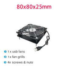 8/12cm 12V USB Powered Computer PC Case Fan For Receiver DVR Xbox TV Box Router Silent Chassis Cooler