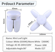 28W Fan Shape LED Bulb E27 LED Lamp Foldable 220V  Light Bulbs For Home Living Room Warehouse Garage Ceiling Light
