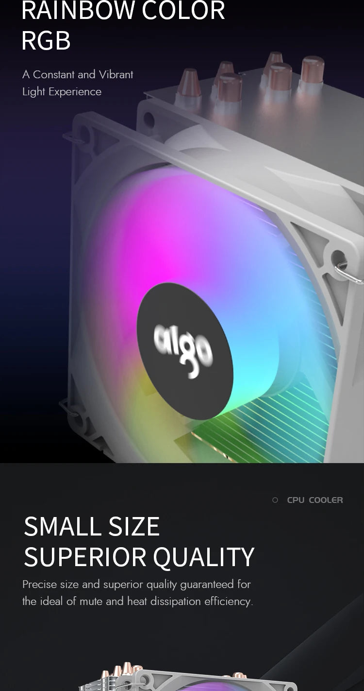 Aigo ICE CPU Cooler 2 4 6 Heat Pipes PC Radiator PWM 3PIN 90mm CPU Cooling Silent Rgb Fan For Intel 1700 1150 1156 1366 1155 AMD