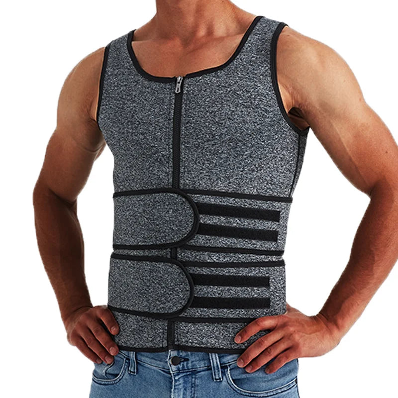 Men's Body Shaper Waist Trainer Sauna Vest Belts Sweat Sauna Corset Suits Abdomen Slimming Shapewear Fat Burning Fitness Tops