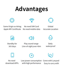 JSPTEC Security Bluetooth Tag Based on IOS Find My app Anti-lose Tracker Sound Locate IOS Message Reminder Alarm Key Finder IOS