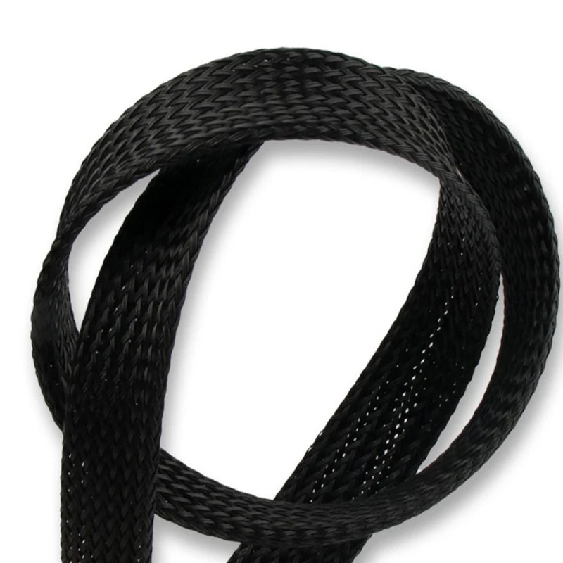 3m/9.85ft PET Expandable Braided Sleeving Flexible Wire Mesh Sleeve Black For TV Audio PC Cords Protect From Pets Chewing