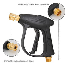 SEAMETAL Car Wash Gun Short Handle High Pressure Washer Gun with 5 Spray Nozzle Tips For Car Washing And Garden Cleaning Tools