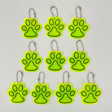 10PCS Cute Cat Paw Reflective Keychain Night Safety Kids Pet Double-sided Reflective Backpack Accessories Pendant