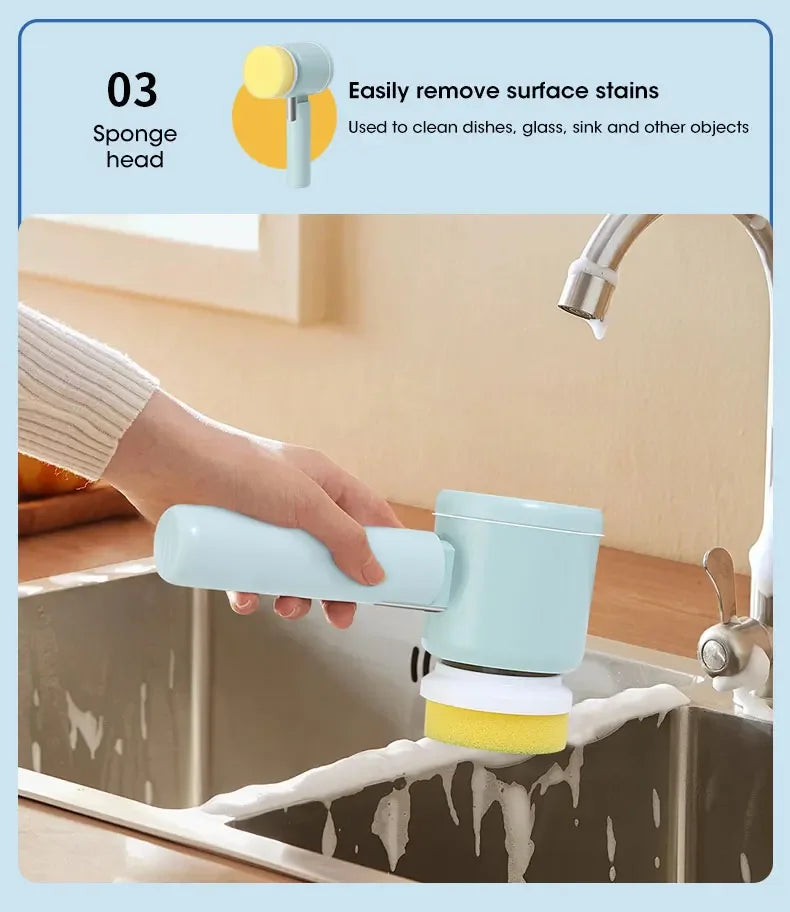 2025 Cordless Electric Spin Scrubber with 5 Brushes,IPX7 Waterproof Rechargeable Bathroom Cleaner for Tile/Shower/Grout Cleaning