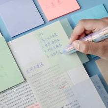50 Sheets/pad Transparent Sticky Notes Pad Waterproof Self-Adhesive Clear Memo Message Reminder Home Office School Supplies