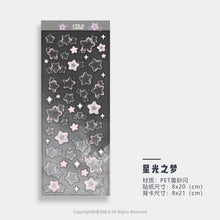 Stars Decal Stickers Scrapbooking Stationery Hearts Stickers PET Bubble Deco Sticker DIY Journal Planner
