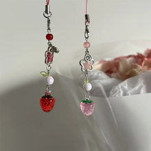 1Pc Lightweight Sweet Cute Strawberry Keychain Xyu Cellphone Charm Lanyard Lovely Fruits Chain for Girls Aesthetic Jewelry Props