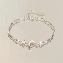 Shiny Pink Crystal Cherry Blossom Bracelets For Women Girls Sweet Moon Bow Flowers Zircon Bracelet Party Aesthetic Jewelry