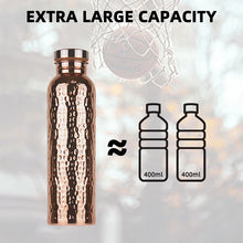 New 800ML Electroplated Copper Water Bottle One-Click Open Lid Stainless Steel Hammer Pattern Cup Sports Water Bottle