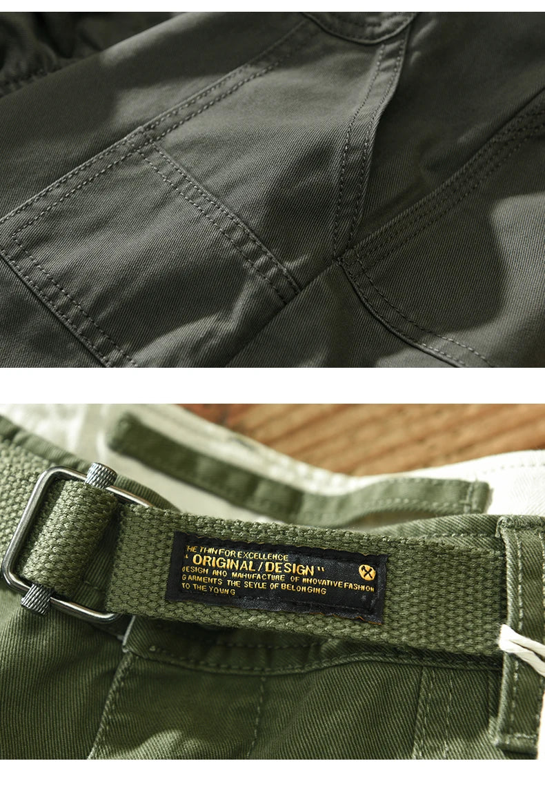 Yu Wenle Amekaji Trendy Versatile Workwear Pants Men American Retro Trousers Fashion Cargo Pants Man Straight Casual Baggy Pants