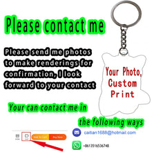 Custom Logo Acrylic Keychain Cat Dog ID Charm Print Holographic Personal Photo Pet Souvenir Birthday Gift Tag Name Key Chain
