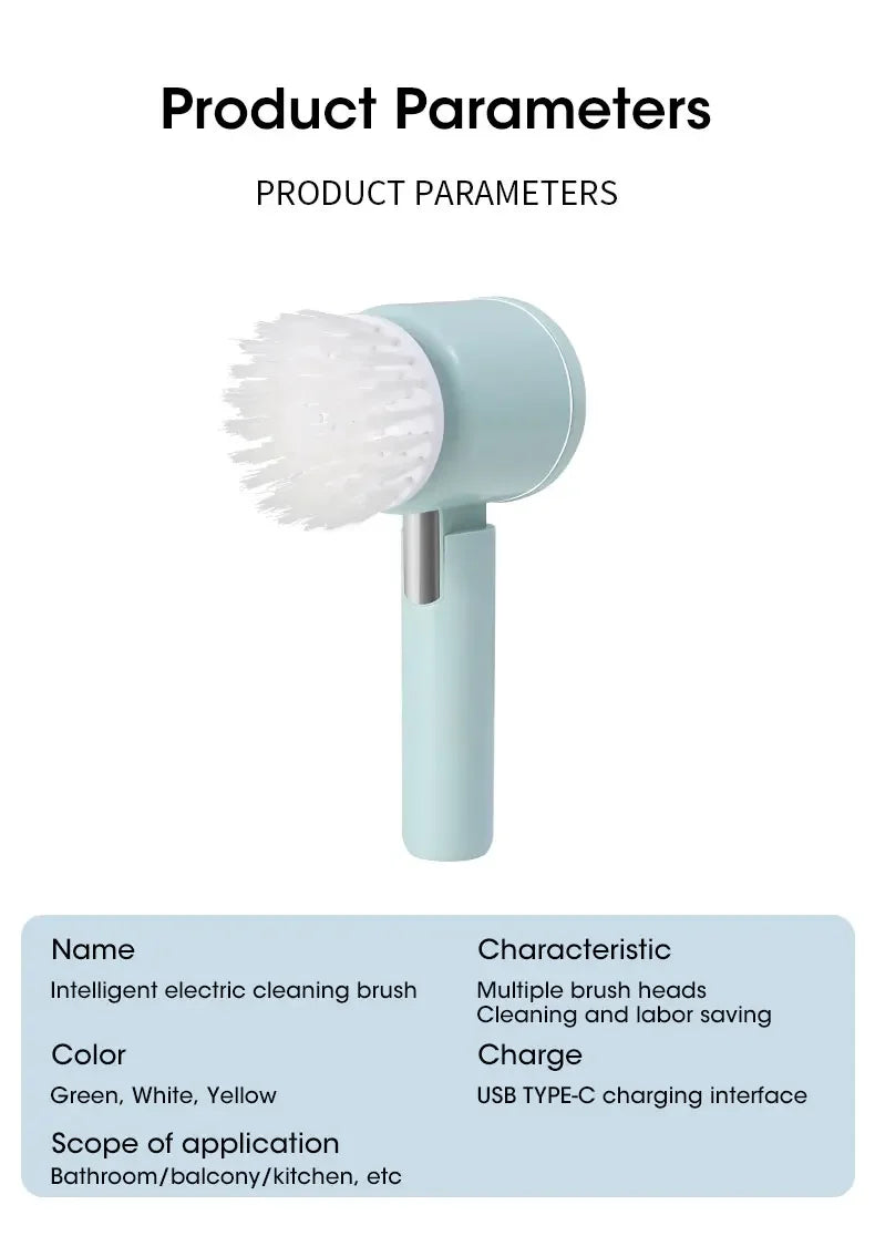 2025 Cordless Electric Spin Scrubber with 5 Brushes,IPX7 Waterproof Rechargeable Bathroom Cleaner for Tile/Shower/Grout Cleaning