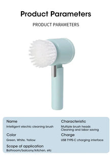 2025 Cordless Electric Spin Scrubber with 5 Brushes,IPX7 Waterproof Rechargeable Bathroom Cleaner for Tile/Shower/Grout Cleaning