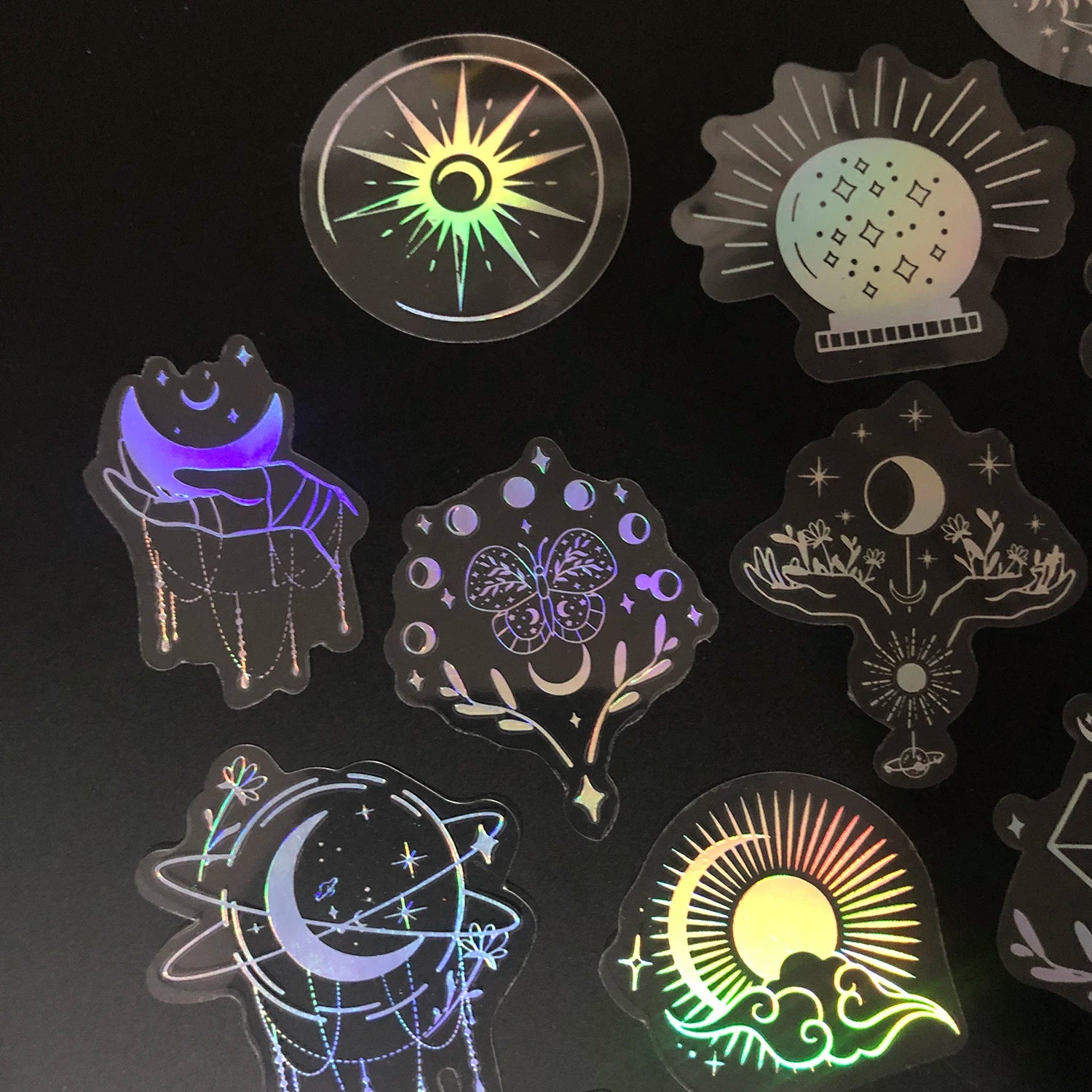 100 Pack Transparent PET Stickers BOHO Designs – Snake;Sun;Moons;Stars etc-Perfect for DIY, Bujo, Phone Cases, Windows & More