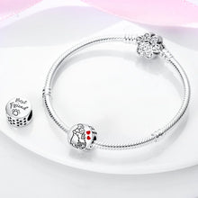 Dogs Pet Charms 925 Silver Heart Shaped Pink Zircon Claws Pendants Fit Original S925 Bracelets Fine DIY Birthday Jewelry Gifts