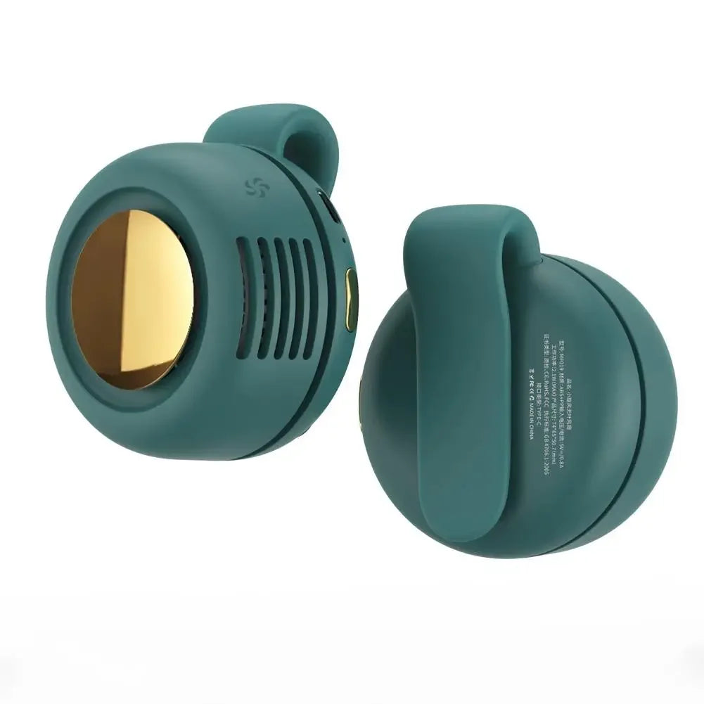 Portable Mini Bladeless Fan 3 Speed Adjustable Clip On Waist Shirt Silent Electric Fan Outdoor Travel Cooling Fan