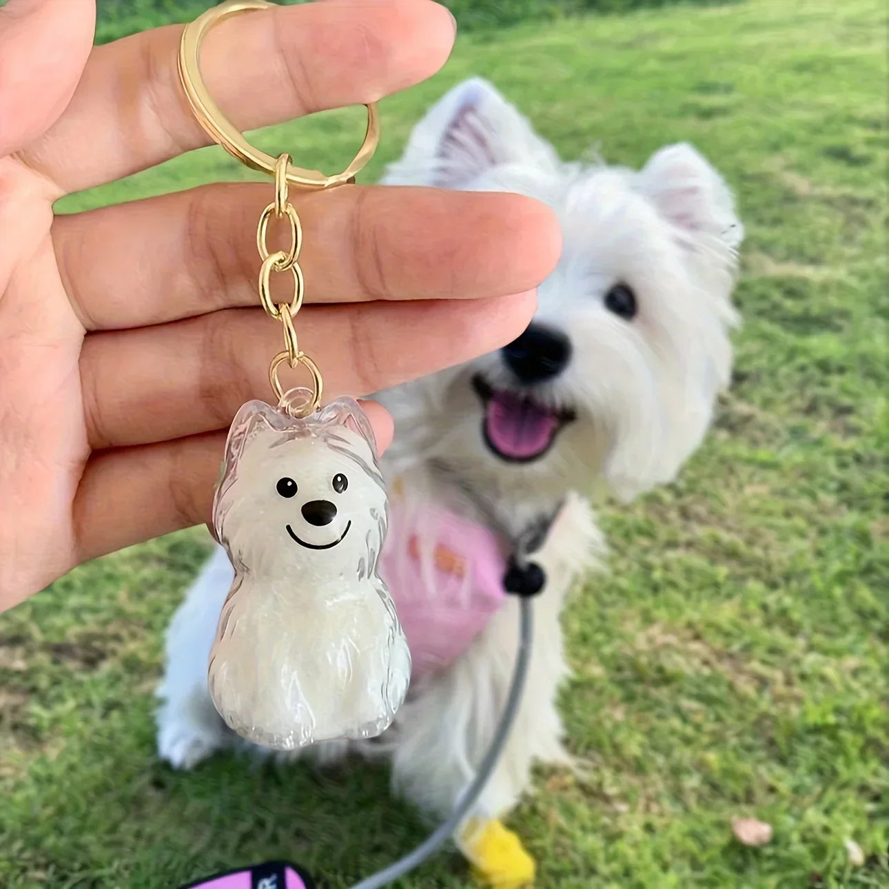 Transparent Dog Hair Storage Pendant Dog Hair Collector Keychain Pet Hair Memorial Bottle for Pet Lovers DIY Memorial Keychain
