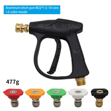 SEAMETAL Car Wash Gun Short Handle High Pressure Washer Gun with 5 Spray Nozzle Tips For Car Washing And Garden Cleaning Tools