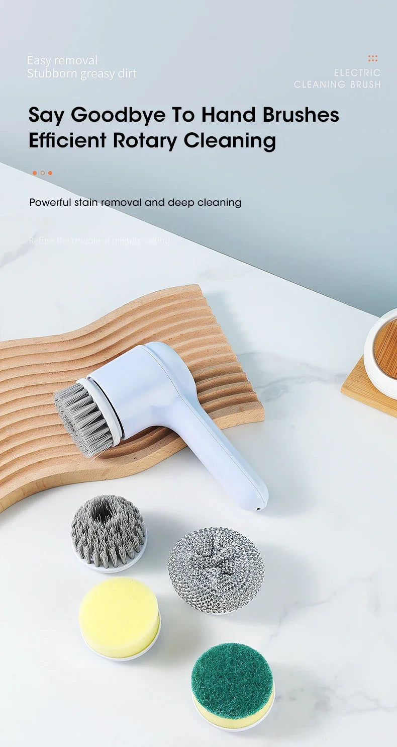 2025 Cordless Electric Spin Scrubber with 5 Brushes,IPX7 Waterproof Rechargeable Bathroom Cleaner for Tile/Shower/Grout Cleaning